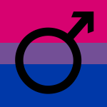 Bisexual male square profile avatar with black